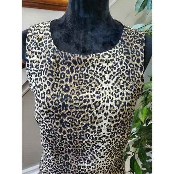 Virgo Women's Leopard Print Polyester Round Neck Sleeveless Long Maxi Dress 10 - Picture 5 of 10